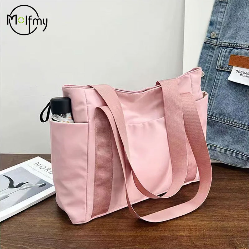 Women Bags Low Price - กระเป๋าหรูหรานักออกแบบไนลอนสะพายไหล่สำหรับผู้หญิง, กระเป๋าโท้ทสีทึบกระเป๋า Handbag2024วันหยุดความจุขนาดใหญ่สำหรับคุณแม่