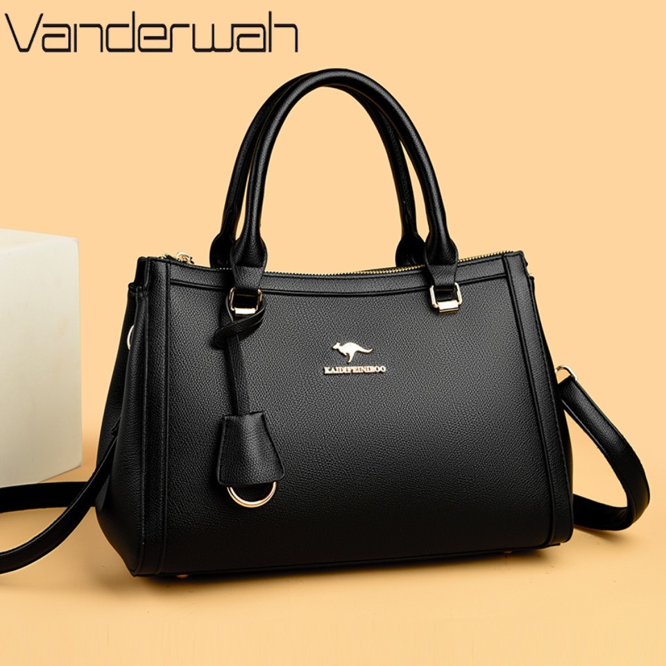 Women Bags Work - กระเป๋าถือสะพายไหล่หนัง PU นุ่มยี่ห้อ Kangaroo สำหรับผู้หญิง กระเป๋าถือขนาดเล็กสำหรับคุณแม่