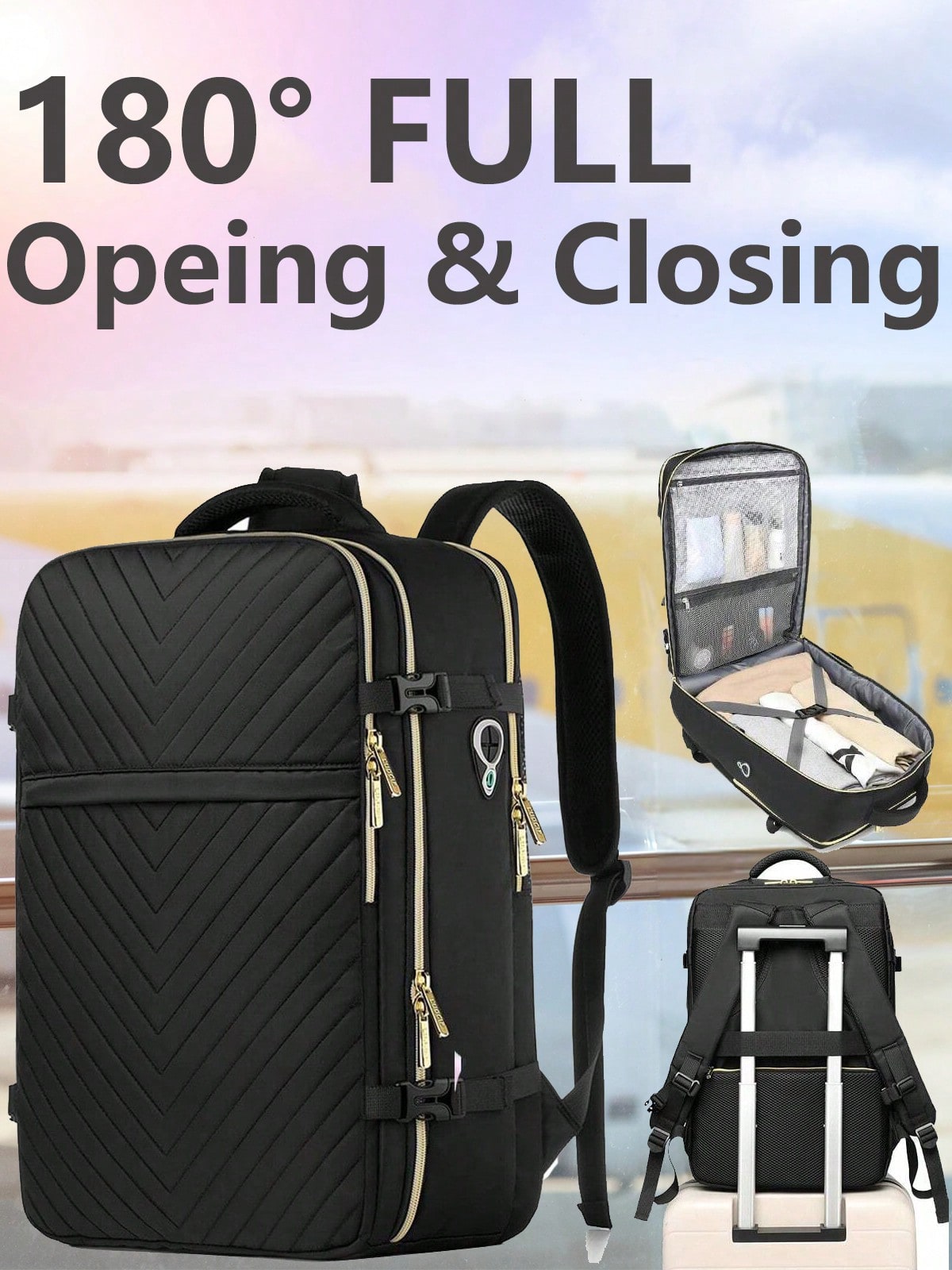 Women Bags Waterproof - กระเป๋าเป้เดินทางขนาดใหญ่ - กระเป๋าเป้กันน้ำป้องกันการโจรกรรมที่ได้รับการอนุมัติสำหรับขึ้นเครื่องบิน เหมาะสำหรับผู้หญิงและผู้ชาย ใส่แล็ปท็อปขนาด 17