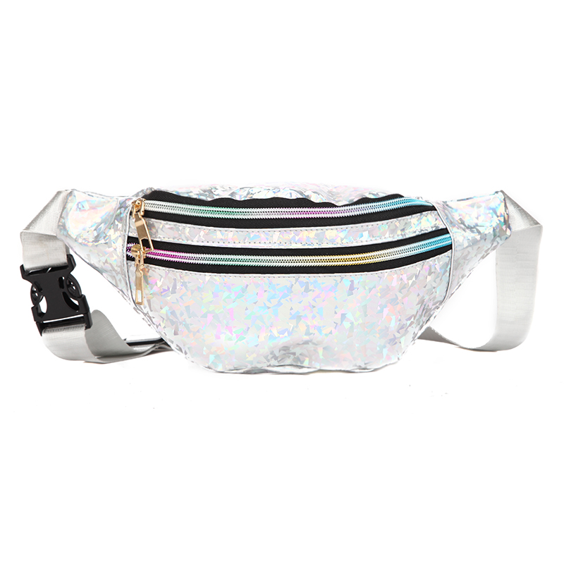 Women'S Bum Bags - 1PC ใหม่ Holographic Fanny แพ็คโฮโลแกรมเอวกระเป๋าเลเซอร์ PU