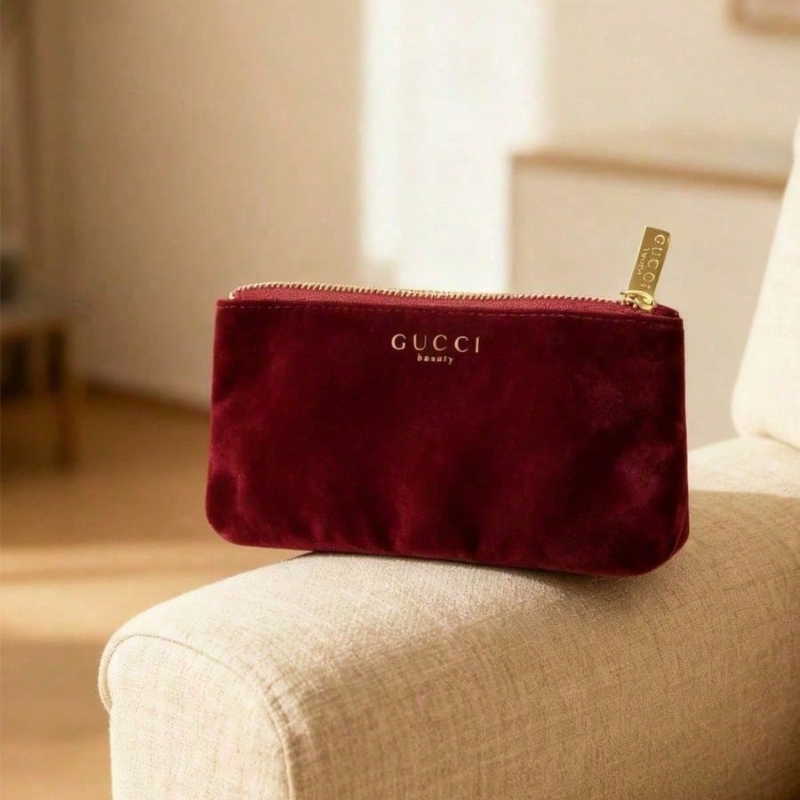 Women Bags Gucci - กระเป๋า GUCCI สำหรับผู้หญิง กระเป๋าคลัทช์สีแดง กระเป๋าเก็บของ ดีไซน์ซิปสไตล์เรโทรระดับไฮเอนด์