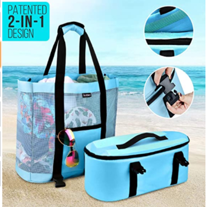 Women Bags Low Price - ถุงชายหาดปิกนิกขนาดใหญ่ถุงใสของผู้หญิงความจุเยอะตาข่ายเก็บความร้อนสองชั้น