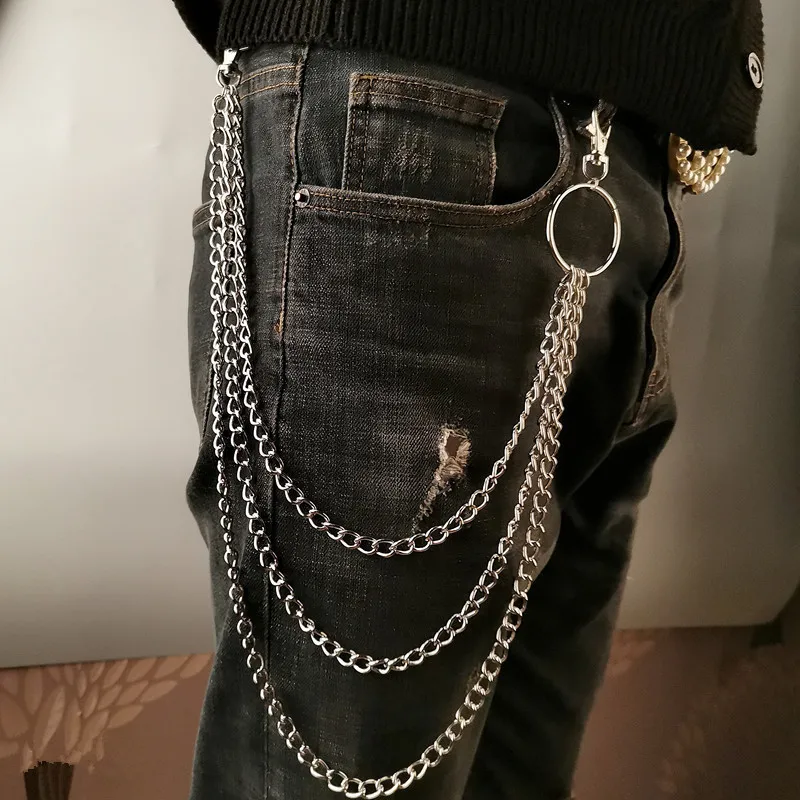 Women Bags With Wallet - เข็มขัดโลหะแบบโซ่สไตล์พังก์ พร้อมห่วงคล้องกระเป๋า เครื่องประดับฮิปฮอปแฟชั่นสำหรับผู้ชายและผู้หญิง เครื่องประดับเสริมใหม่