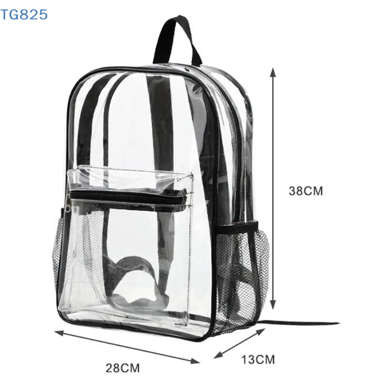 Women Bags Waterproof - 【AN】【AN】กระเป๋าเป้สะพายหลัง PVC โปร่งใสสำหรับเล่นกีฬากลางแจ้ง กระเป๋าเป้สะพายหลังแบบมองเห็นได้สำหรับการเดินทางแบบสบาย ๆ กระเป๋าสะพายไหล่กันน้ำความจุขนาดใหญ่
