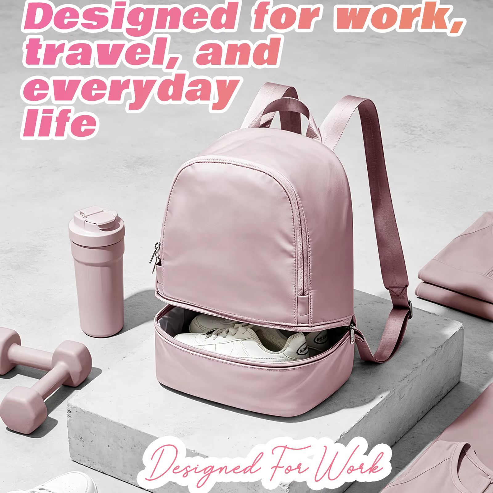 Women Bags Waterproof - กระเป๋าสำหรับผู้หญิง, กระเป๋าเป้สะพายหลังกีฬาขนาดเล็กพร้อมช่องใส่รองเท้า, กระเป๋าเป้สะพายหลังสำหรับเดินทาง, กระเป๋าเป้สะพายหลังกันน้ำสำหรับออกกำลังกายสำหรับผู้หญิง, กระเป๋าเดินทาง