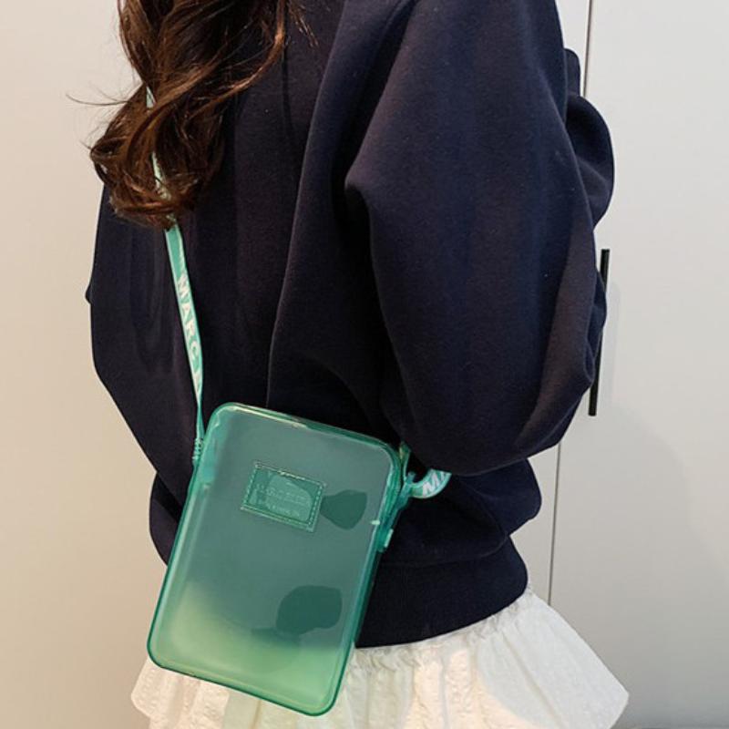 Women Bags Waterproof - ใหม่แฟชั่นกระเป๋าผู้ส่งสาร PVC กระเป๋าสะพายใสกันน้ำกระเป๋าทรงสี่เหลี่ยมกระเป๋าถือกระเป๋าโทรศัพท์ผู้หญิงกระเป๋าเก็บลิปสติกกระเป๋าเก็บกุญแจ