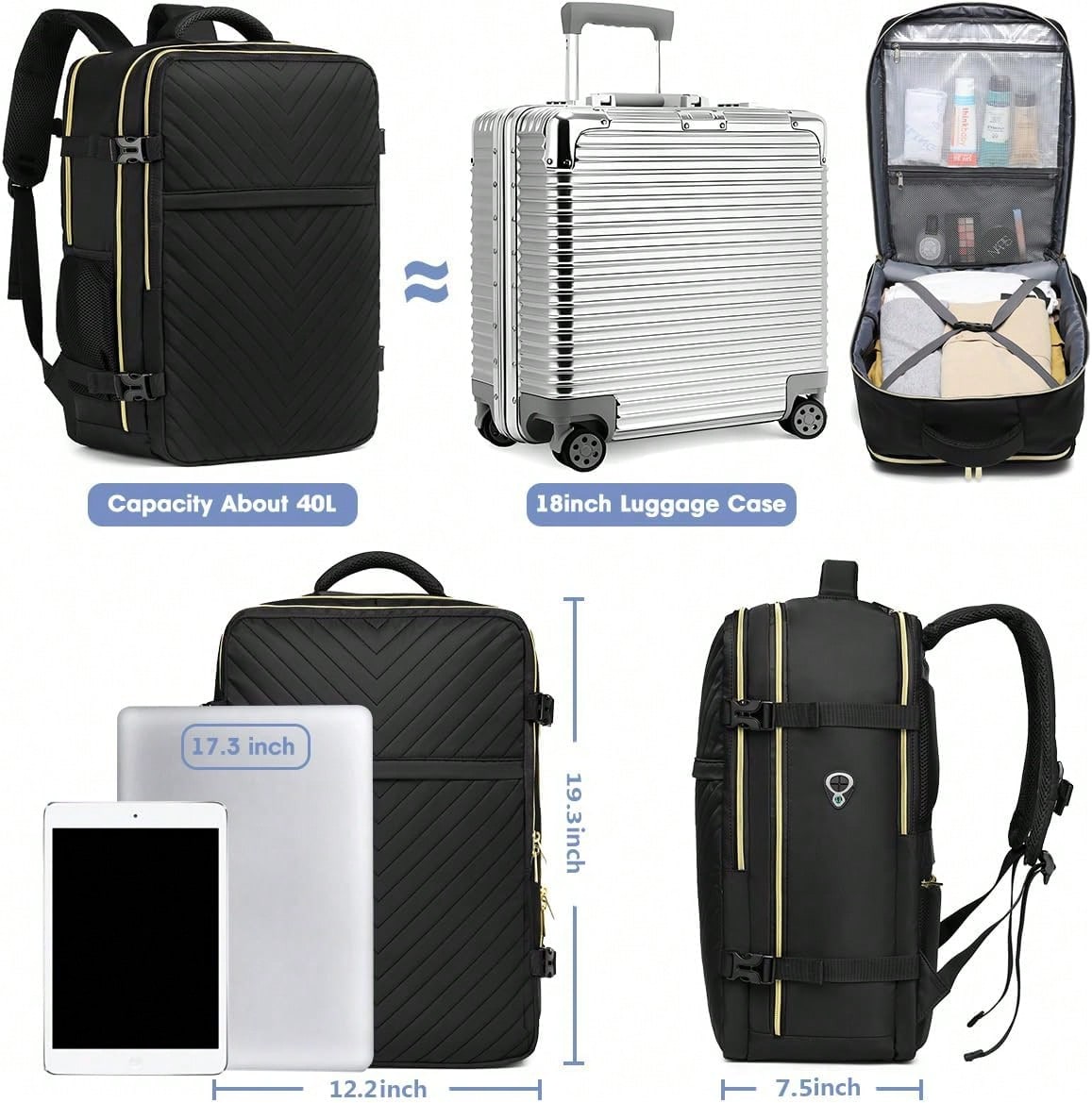 กระเป๋าเป้เดินทางขนาดใหญ่ - กร - Women Bags Waterproof บทวิจารณ์และราคา