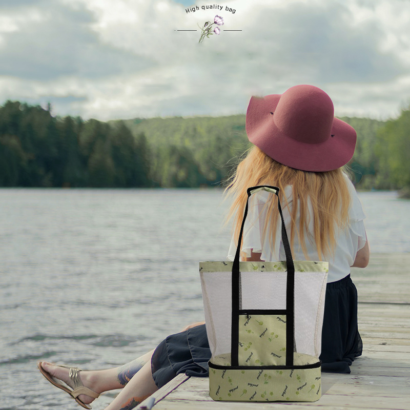 ถุงชายหาดปิกนิกขนาดใหญ่ถุงใสขอ - Women Bags Low Price บทวิจารณ์และราคา
