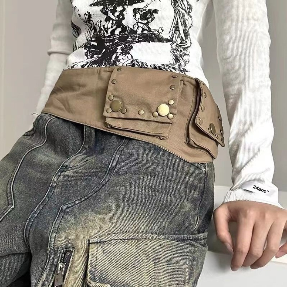 กระเป๋าคาดเอวโลหะผสมสไตล์กรันจ - Women'S Bum Bags บทวิจารณ์และราคา