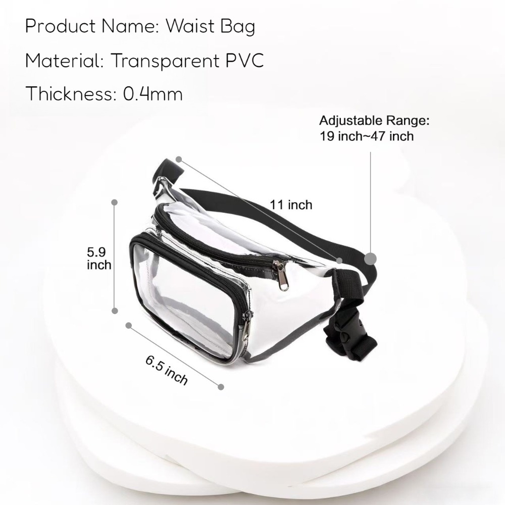 กระเป๋าคาดเอวใส PVC หลายสี สาย - Women Bags Waterproof บทวิจารณ์และราคา